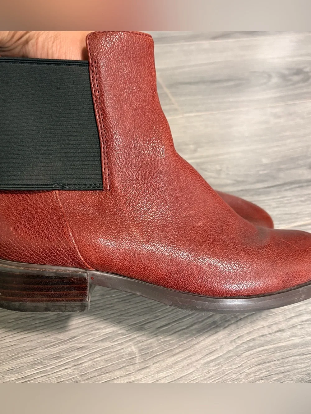 Clarks Women's Marquette Wish Style Leather Boots in Burgundy